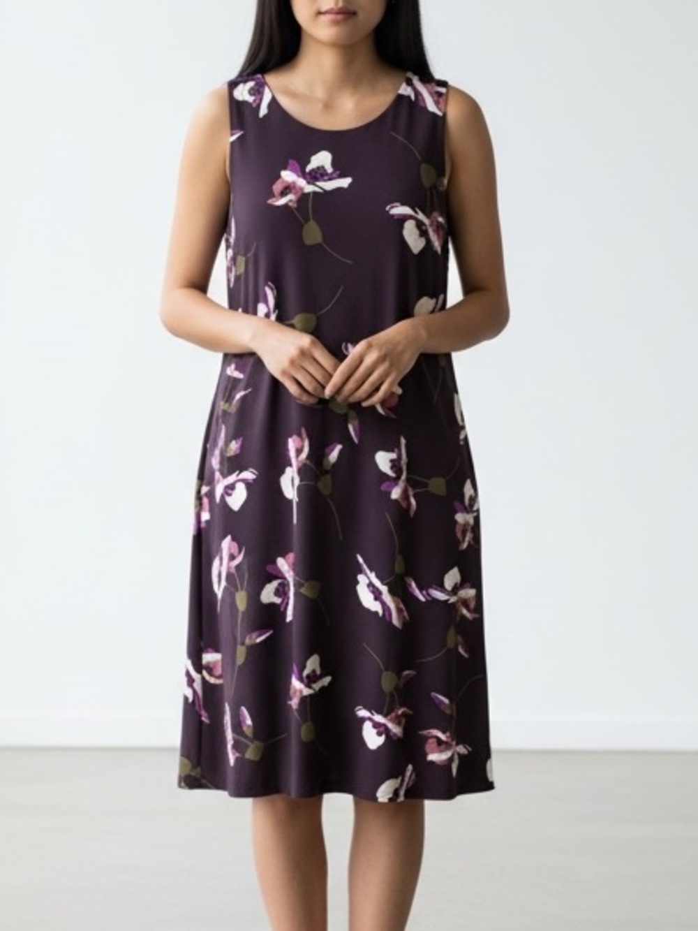 Ralph Lauren Plum Floral Sleeveless Dress